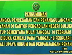 Layanan di Kantor Pengadilan Negeri Bulukumba Ditutup Sementara Waktu, Ini Penyebabnya