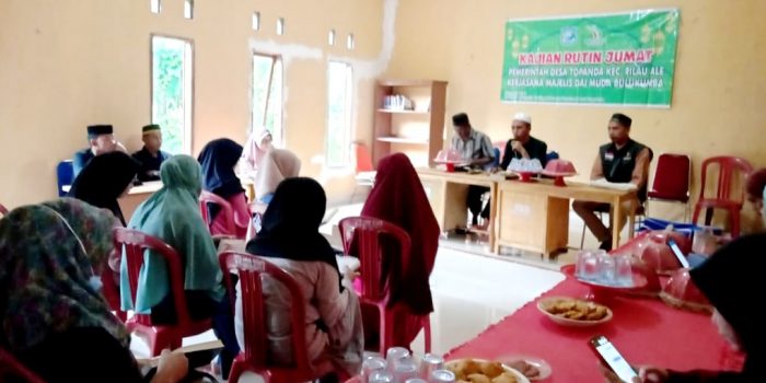 Kantor Desa Topanda jadi Tempat Pengajian Majelis Taklim Bersama Dai Muda