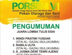 Dua Mahasiswi STAI Al-Gazali Bulukumba Juara 1 dan 2 Lomba Tulis Esai di STAI DDI Maros