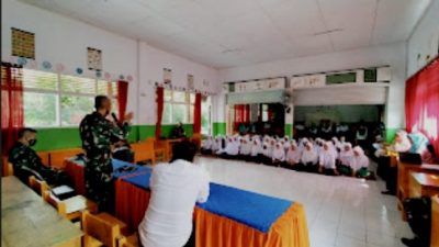 Latnis Ter Kodim 1411/Blk di Bontomacinna, Siswa MTsN 1 Bulukumba Ikuti Wasbang dan Karya Bakti