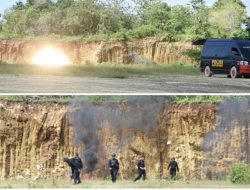Tim Jibom Gegana Polda Sulsel Musnahkan Ratusan Barang Bukti Bom Ikan di Kajang